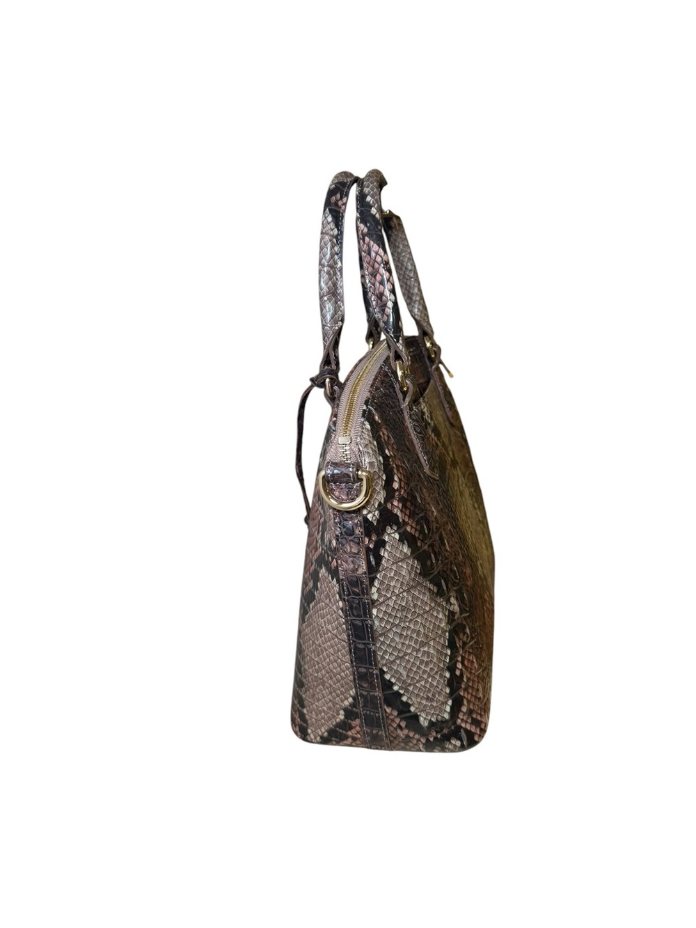 NWT Brahmin Large Duxbury Satchel in Truffle Python Ombre Melbourne - Picture 4 of 10